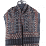 Black Block Print Woolen Dupatta
