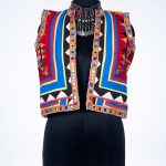 Magenta & Blue Kutchi Work Sleeveless Jacket