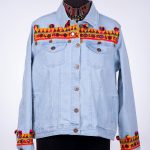 Denim Jacket With Golden Kutchi Embroidery Work