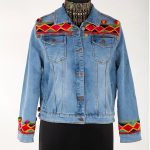 Denim Jacket With Multicolor Kutchi Embroidery Work