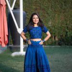 Blue Kutchi Embroidery Work Top & Pajama