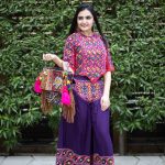 Dark Purple And Red Kutchi Embroidery Work Top & Pajama