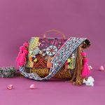 Brown And Magenta Kutchi Work Boho Purse