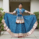 Indigo Dabu handblock printed cotton Chaniya choli