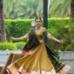 Yellow & Green Ajrakh Cotton Chaniya choli