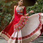 Red & White Cotton Chaniya choli