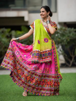 Pink Cotton Chaniya choli
