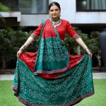 Red and Green Cotton Chaniya choli