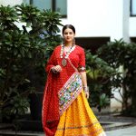 Red and Yellow Cotton Chaniya choli