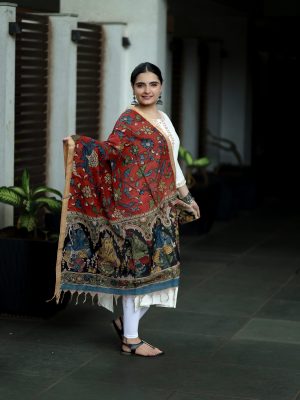 Maroon Chanderi Dupatta