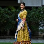 Yellow and Blue Indigo Print Chaniya Choli