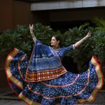 Indigo Print Green Belt Gamthi Chaniya Choli