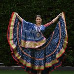Blue printed kutchhi Gamthi chaniya choli